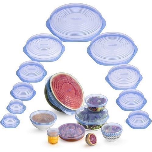 SET 10 TAPAS SILICONA MONIX PROTECCION ALIMENTOS